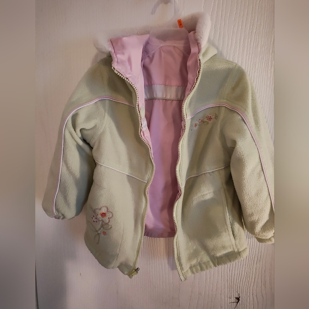 Kids Floral Embroidered Reversible Jacket